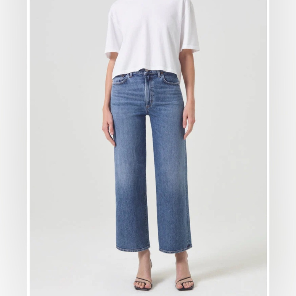 AGOLDE Harper Crop Mid Rise Straight Jean in Moor - Size 25